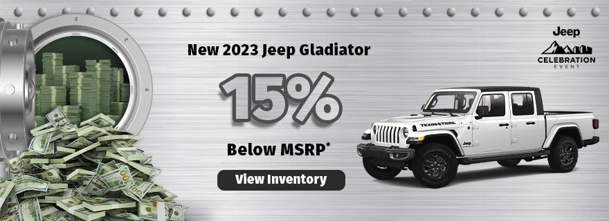Get up to 15% off on a new 2023 Jeep Gladiator in Madison