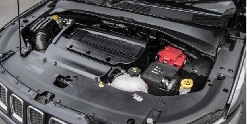 Engine appearance of the 2021 Jeep Compass available at Rhythm Chrysler Dodge Jeep Ram