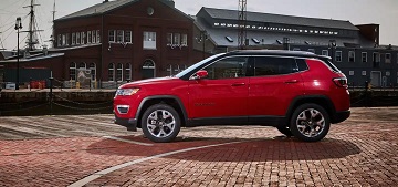 Exterior appearance of the 2021 Jeep Compass available at Rhythm Chrysler Dodge Jeep Ram