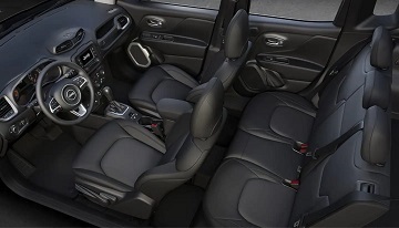 Interior appearance of the 2021 Jeep Renegade available at Rhythm Chrysler Dodge Jeep Ram