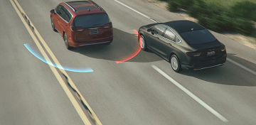 One of the safety features of the 2021 Chrysler Voyager available at Rhythm Chrysler Dodge Jeep Ram