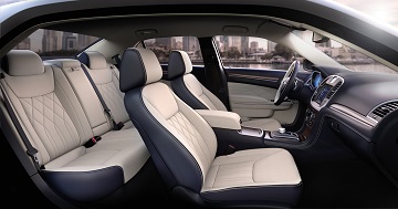 Interior appearance of the 2021 Chrysler 300 available at Rhythm Chrysler Dodge Jeep Ram