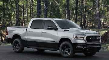 Exterior appearance of the 2021 Ram 1500 available at Rhythm Chrysler Jeep Dodge Ram