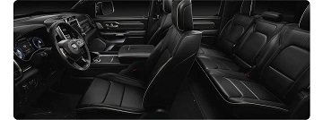 Interior appearance of the 2021 Ram 1500 available at Rhythm Chrysler Jeep Dodge Ram