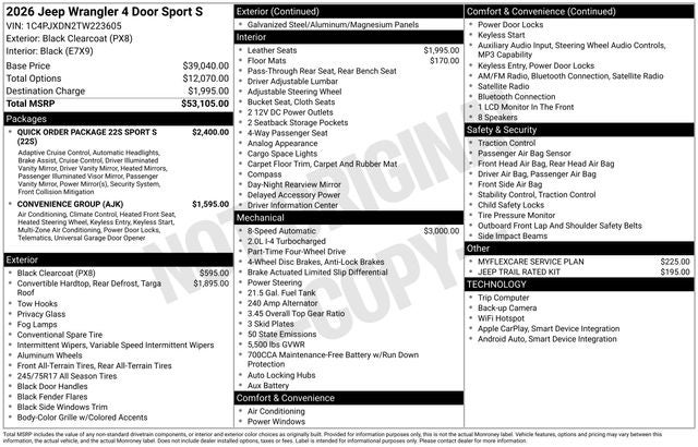 2026 Jeep Wrangler Sport S