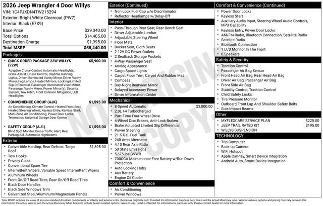 2026 Jeep Wrangler Willys