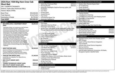 2026 RAM Ram 1500 Big Horn/Lone Star