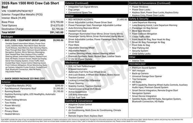 2026 RAM Ram 1500 RHO