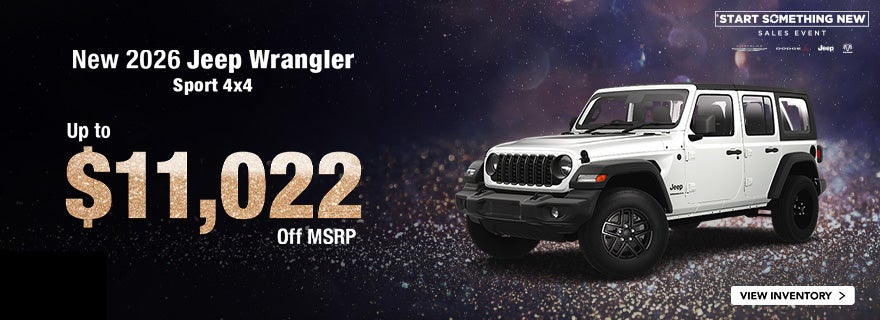 Up to $11,022 Off MSRP – 2026 Jeep Wrangler Sport 4x4 