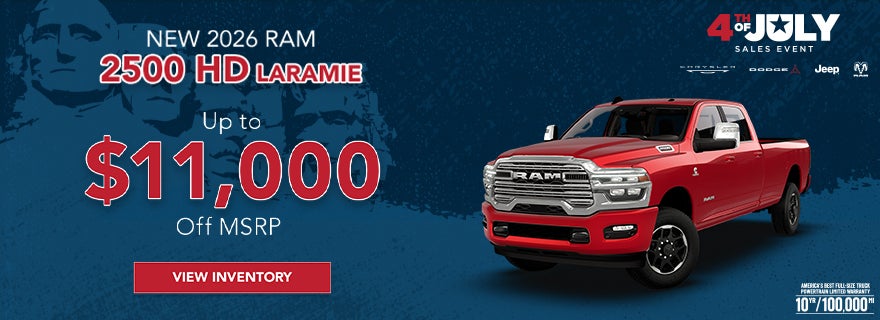 $11,000 Off MSRP – 2026 Ram 2500 HD Laramie
