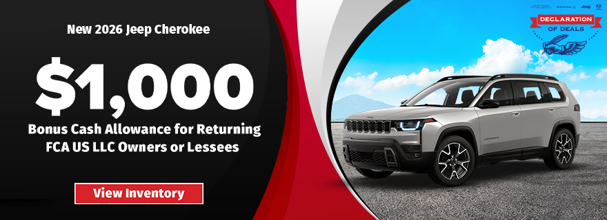 $1,000 Bonus Cash for Returning FCA Owners – 2026 Jeep Chero