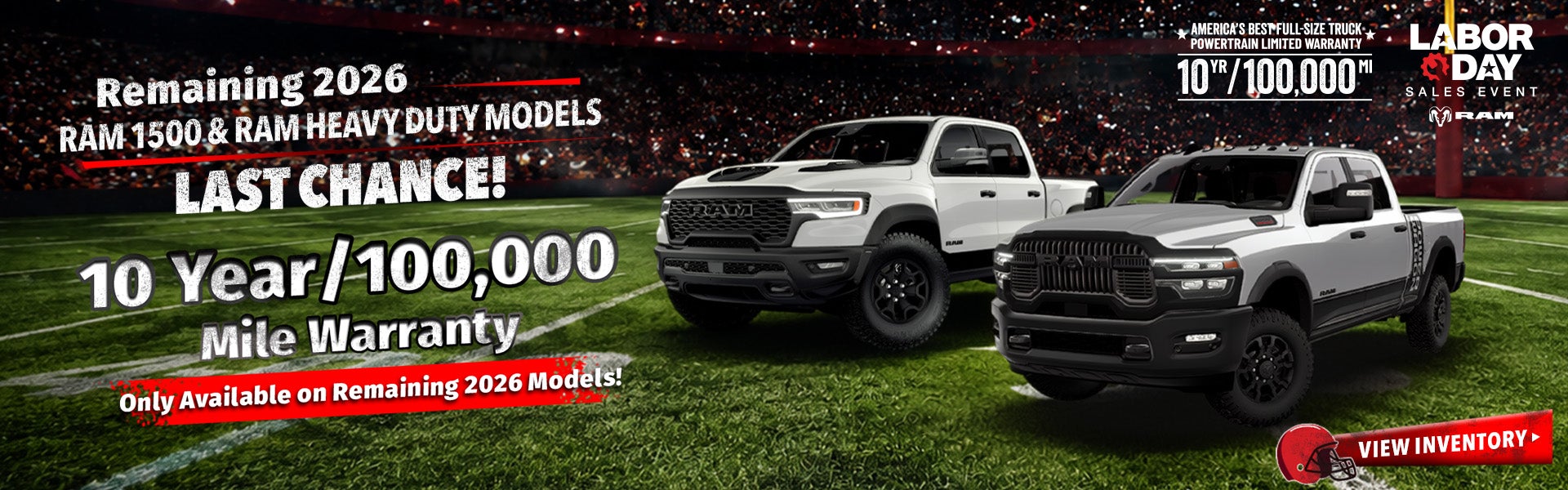 Last Chance 10 Year 100,000 Mile Warranty – Remaining 2026 R